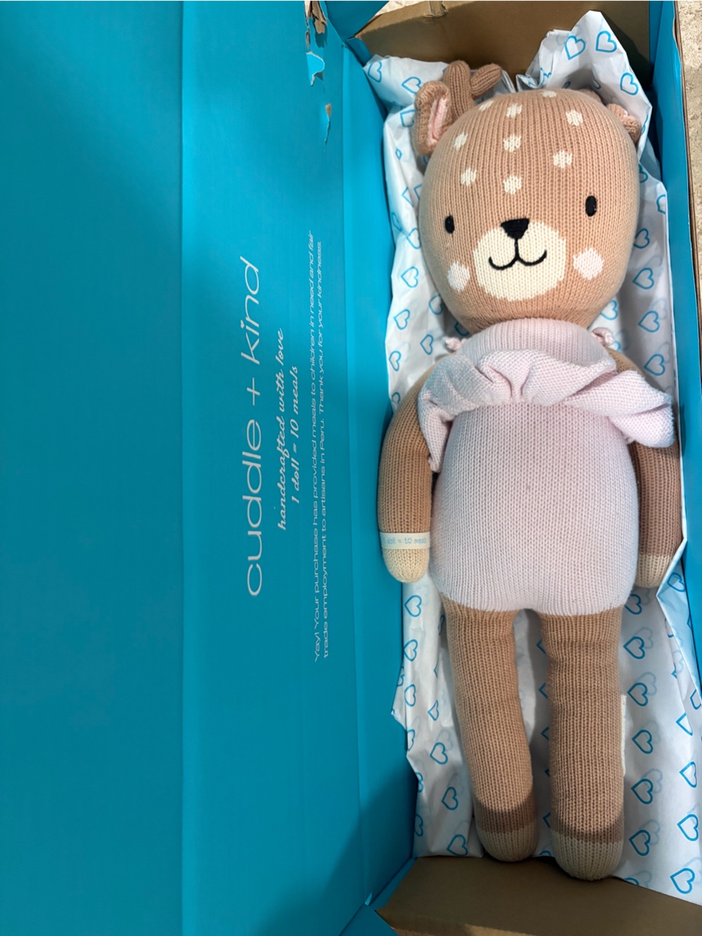 Cuddle + Kind Violet Knit Deer Doll